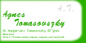 agnes tomasovszky business card